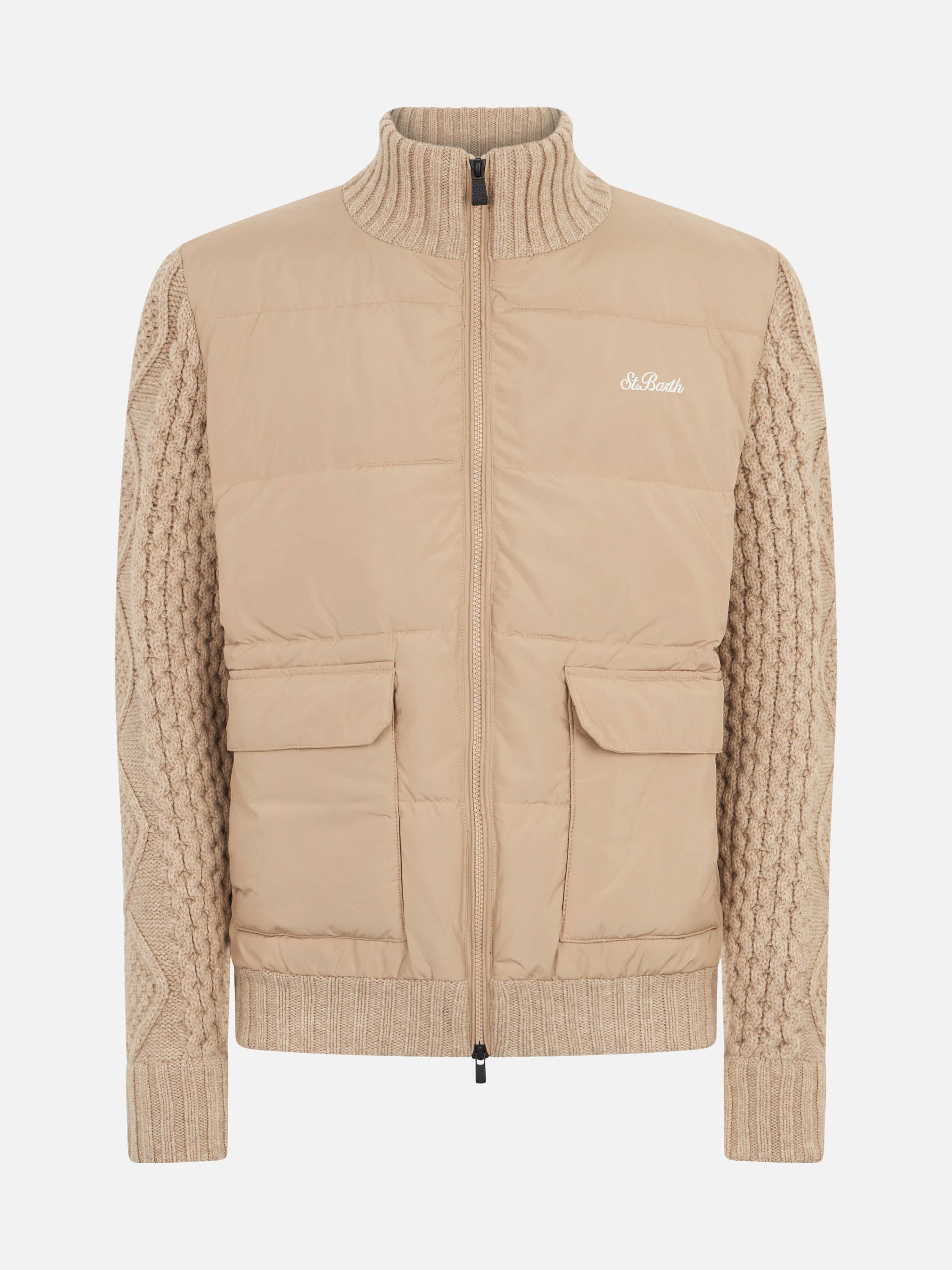 mc2-saint-barth-whistler-giacca-trapuntata-beige-maniche-maglia-uomo image 4