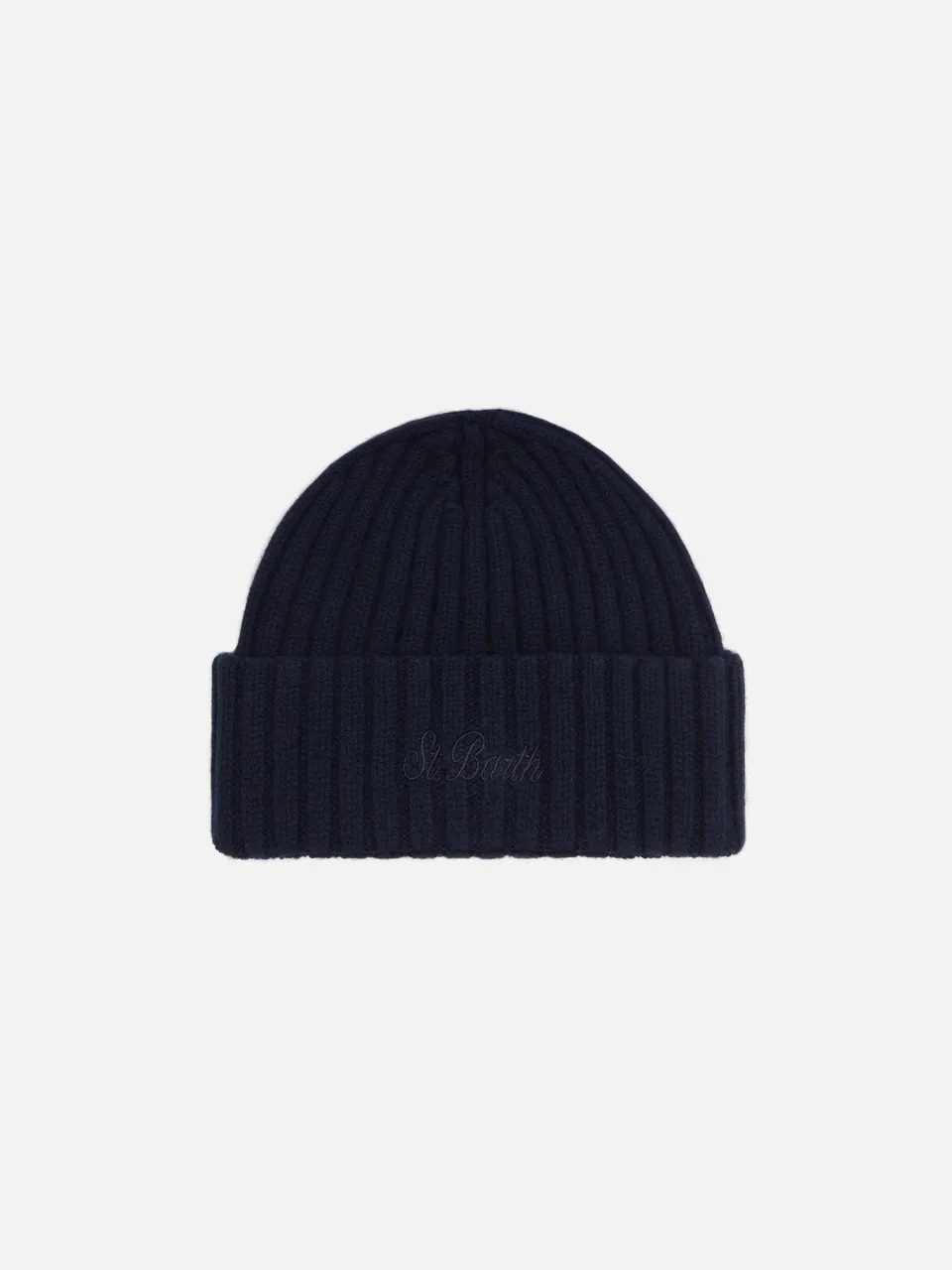 mc2-saint-barth-berretto-wengen-unisex-blu-notte-100-lana-con-risvolto image 1