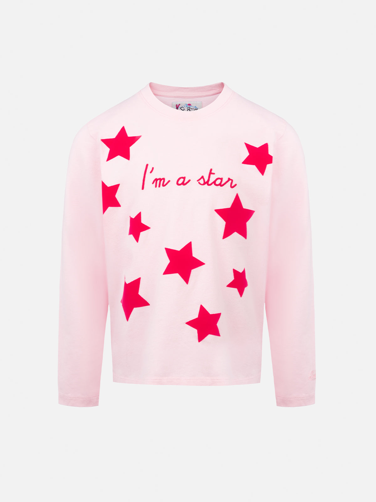 mc2-saint-barth-t-shirt-penny-bambina-rosa-i-am-a-star-maniche-lunghe image 1