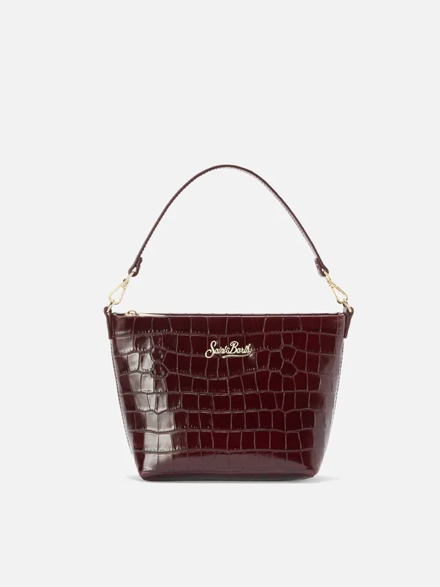 mc2-saint-barth-borsa-a-spalla-aline-bag-in-pelle-stampa-cocco-bordeaux image 1