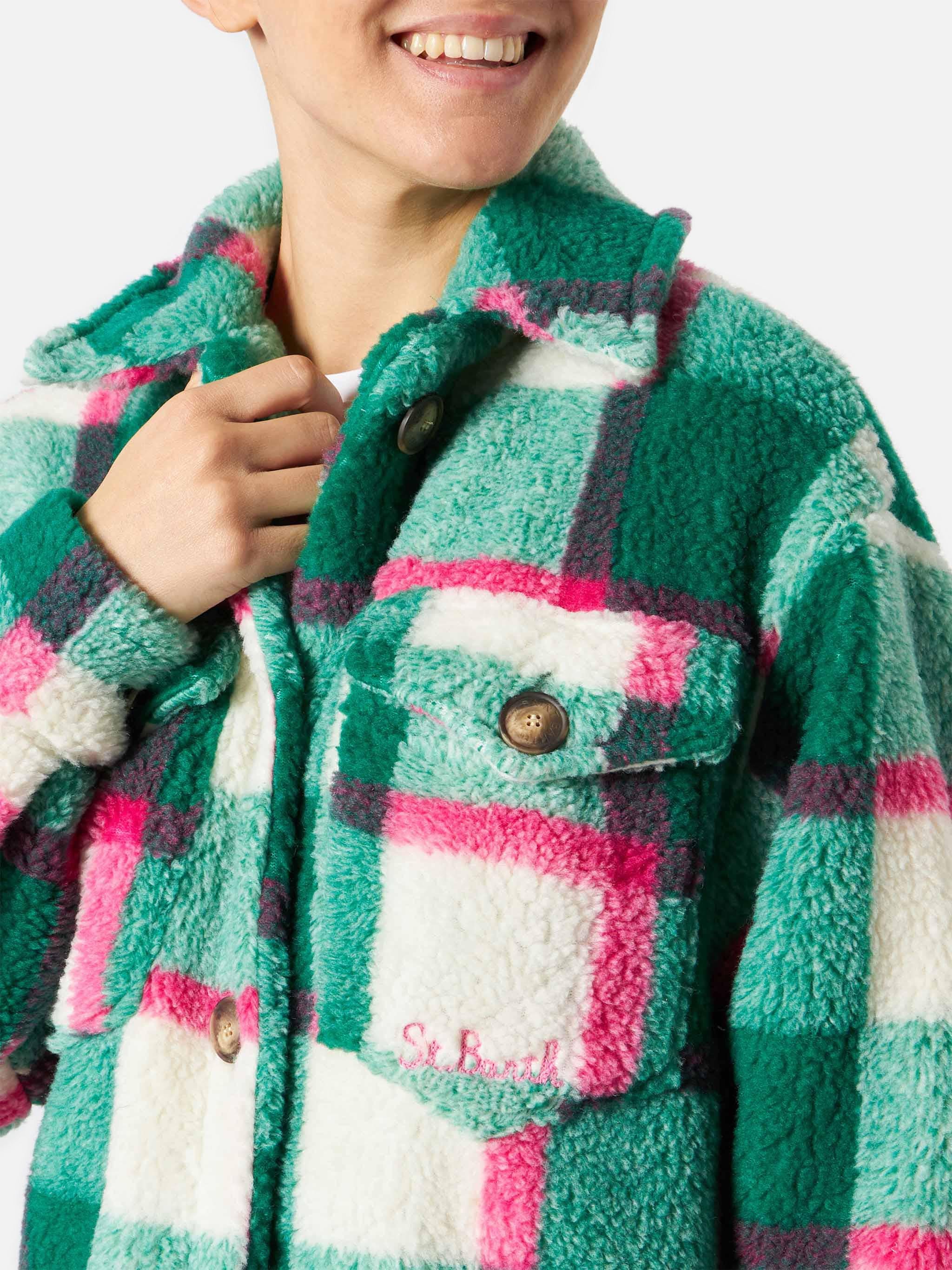 mc2-saint-barth-elys-giacca-overshirt-sherpa-tartan-multicolor image 2
