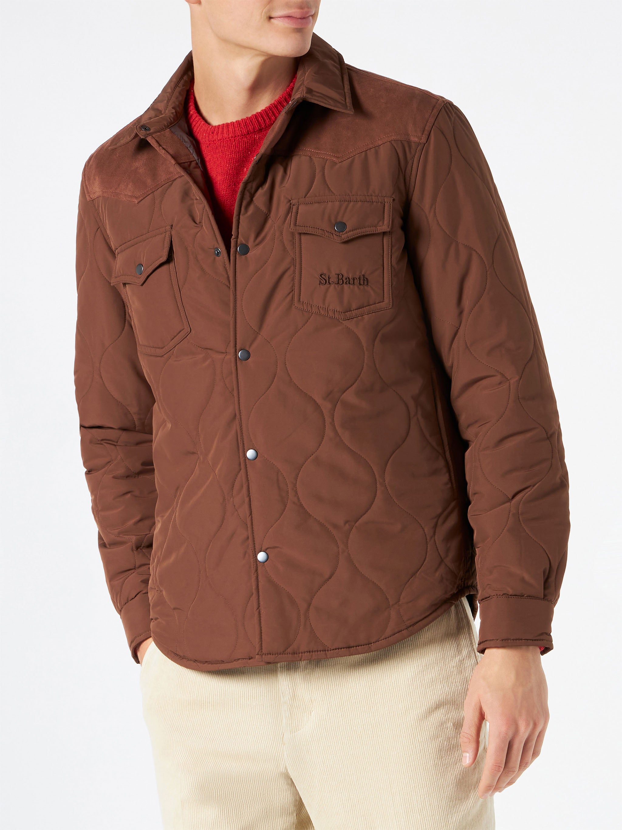 mc2-saint-barth-giacca-chalet-tex-uomo-marrone-effetto-suede image 3