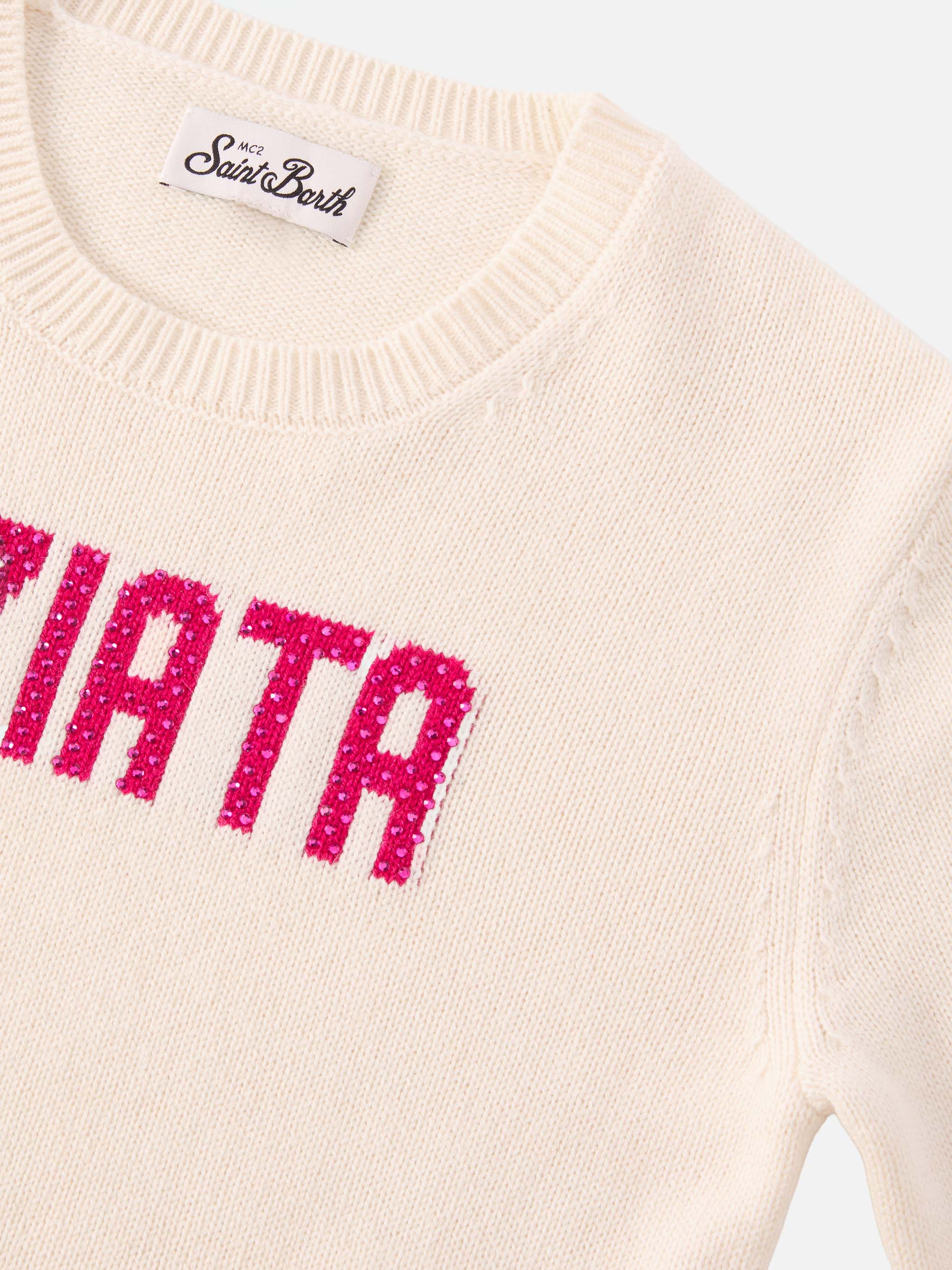 mc2-saint-barth-maglione-princess-ragazza-in-misto-cashmere-bianco-con-strass-vi image 2
