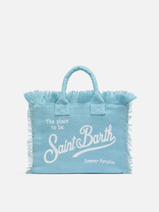 mc2-saint-barth-colette-borsa-mare-in-lino-azzurro-con-frange image 1