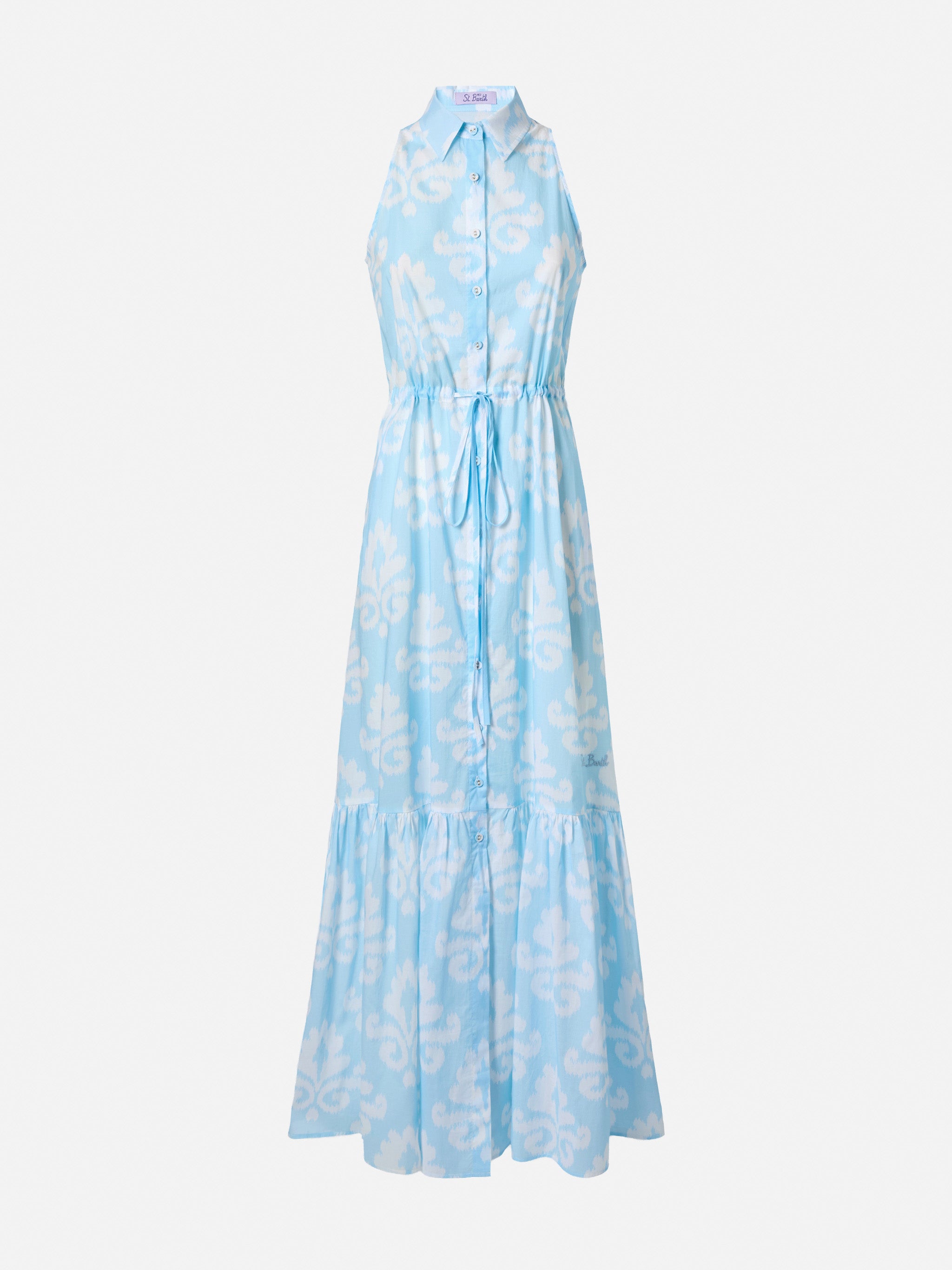 mc2-saint-barth-abito-lungo-ida-ikat-azzurro-in-cotone image 5