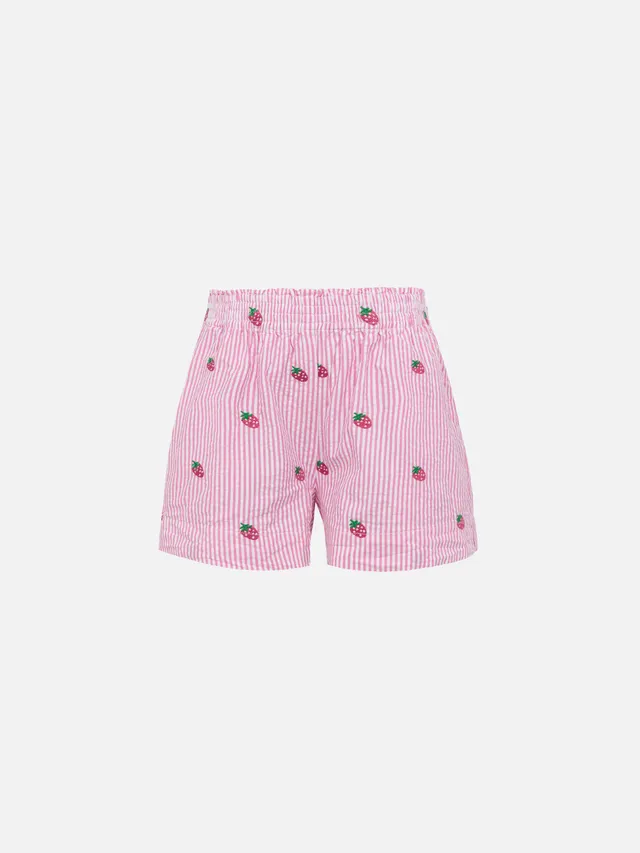 mc2-saint-barth-meave-jr-shorts-bambina-seersucker-rosa-fragola image 1
