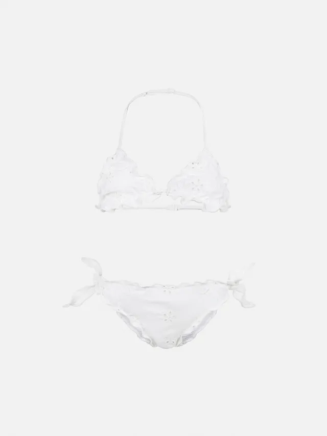 mc2-saint-barth-cris-bikini-a-triangolo-in-pizzo-sangallo-di-cotone-bianco-bambi image 1
