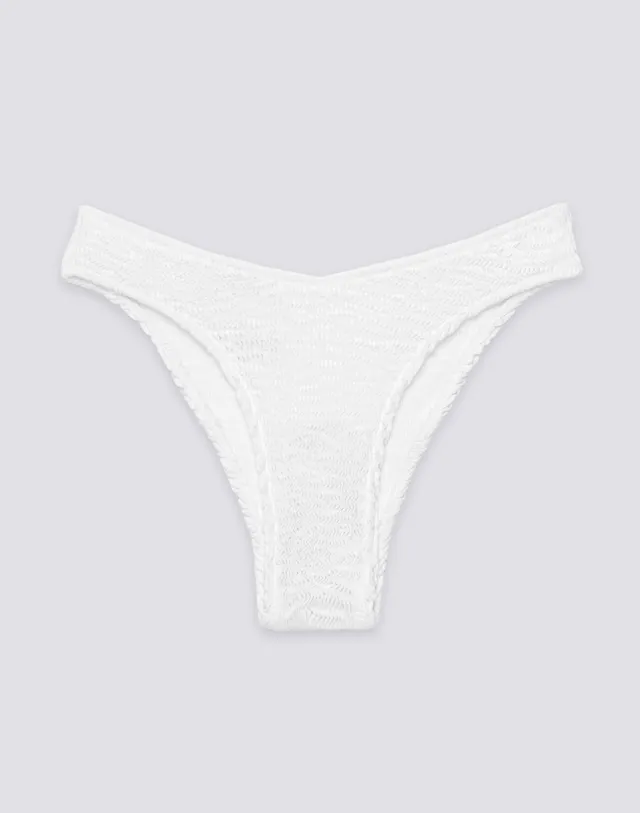 sundek-slip-sgambato-vita-alta-donna-in-tessuto-goffrato-tinta-unita image 1