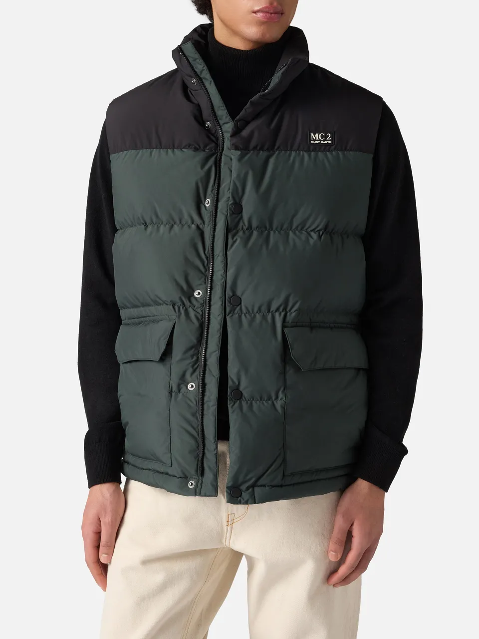 mc2-saint-barth-gilet-thunder-imbottito-verde-uomo image 1