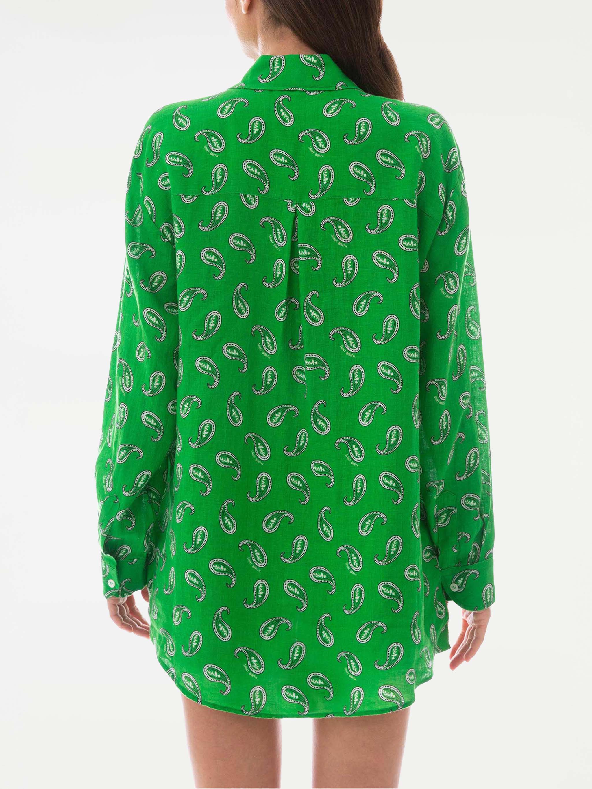 mc2-saint-barth-camicia-uomo-in-lino-verde-stampa-paisley image 2
