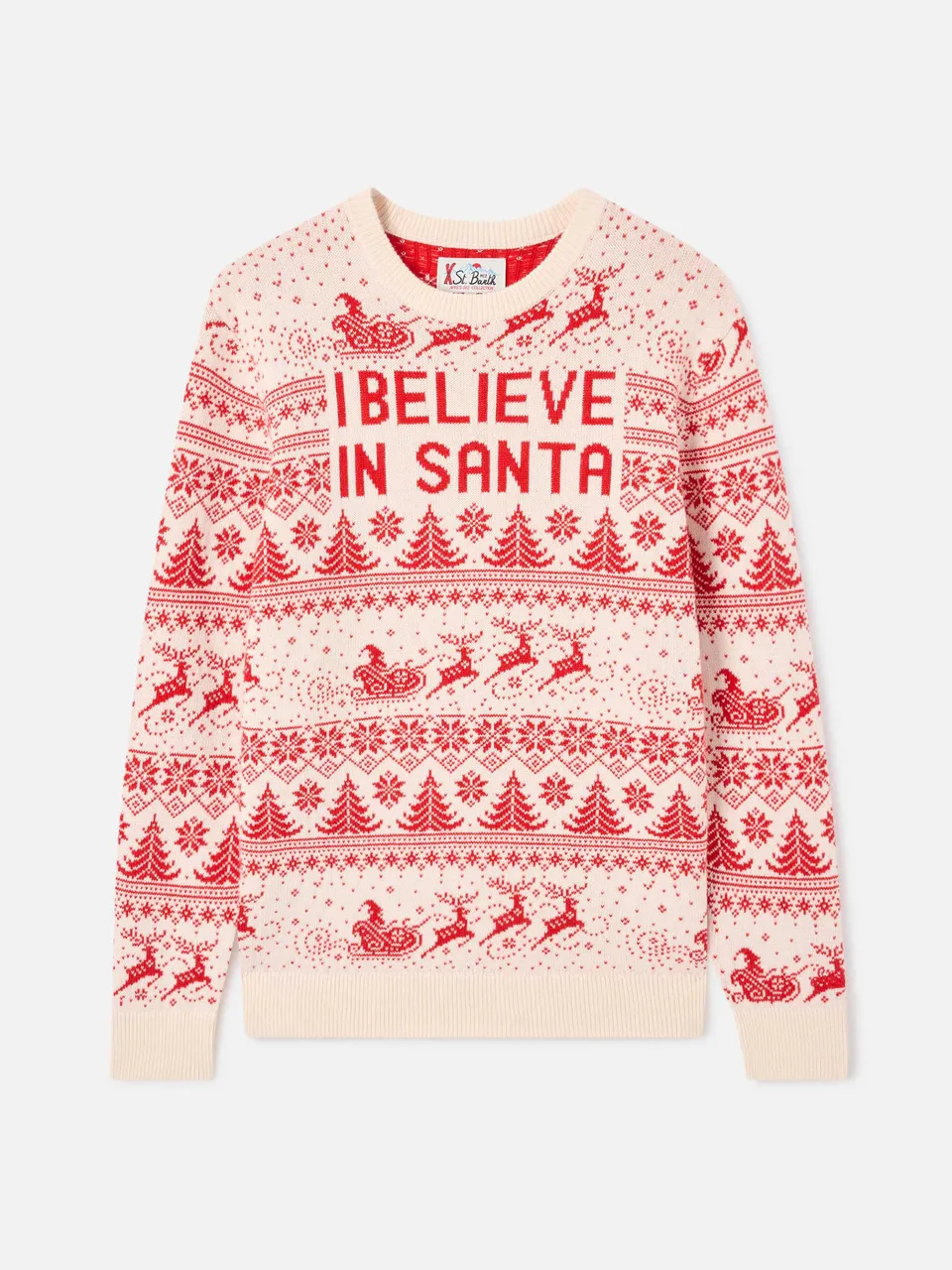 mc2-saint-barth-heron-p-maglia-uomo-cashmere-bianca-i-believe-in-santa image 1