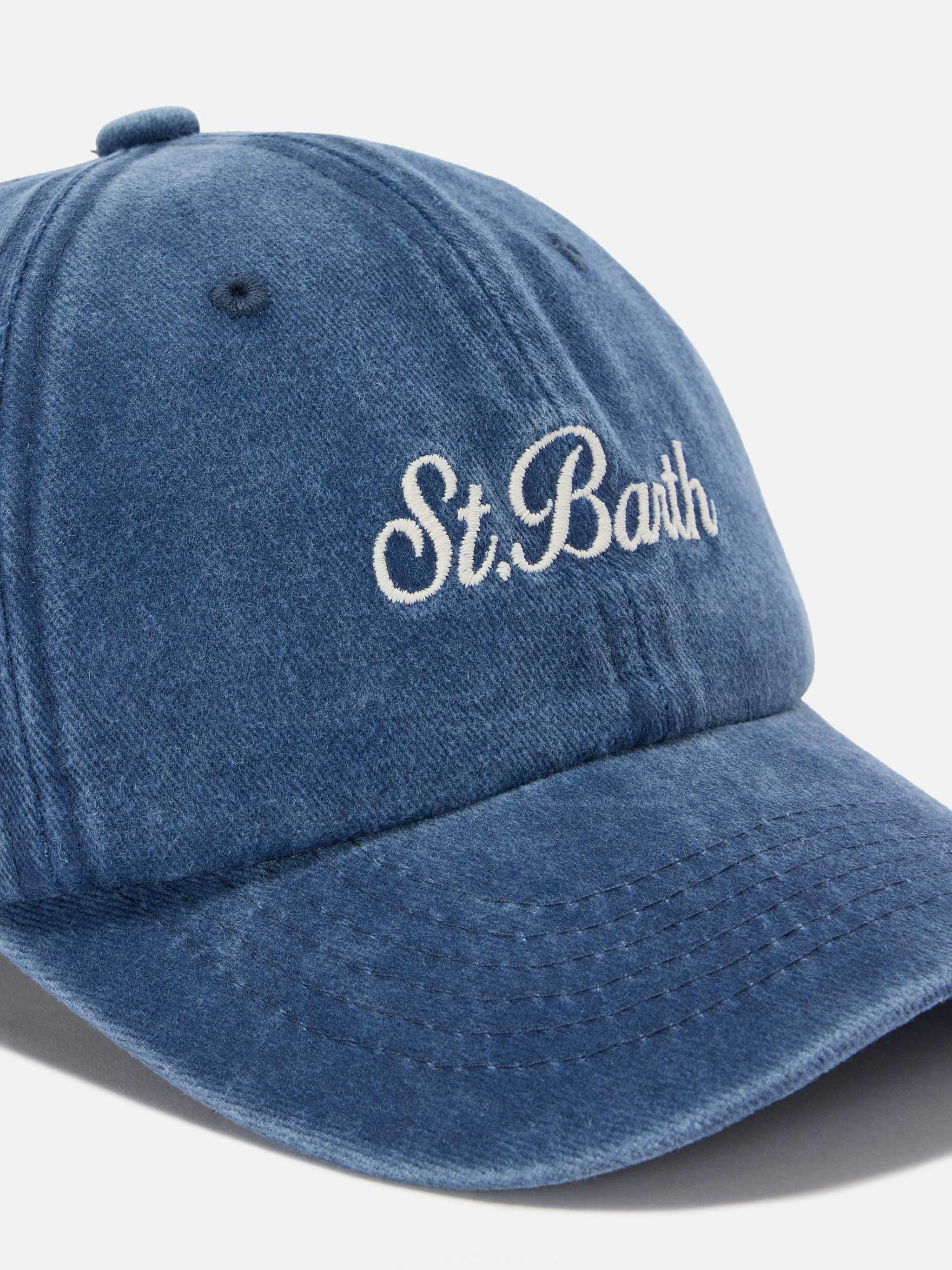 mc2-saint-barth-cappellino-davis-da-bambino-in-cotone-blu-chiaro-con-logo-ricama image 3