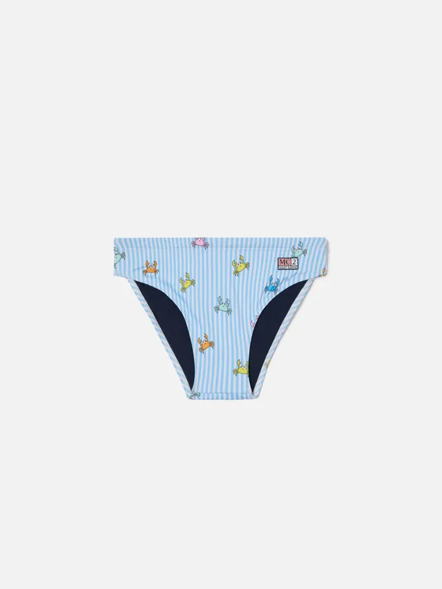 mc2-saint-barth-billy-slip-mare-bambino-rigato-bianco-azzurro-stampa-granchietti image 1