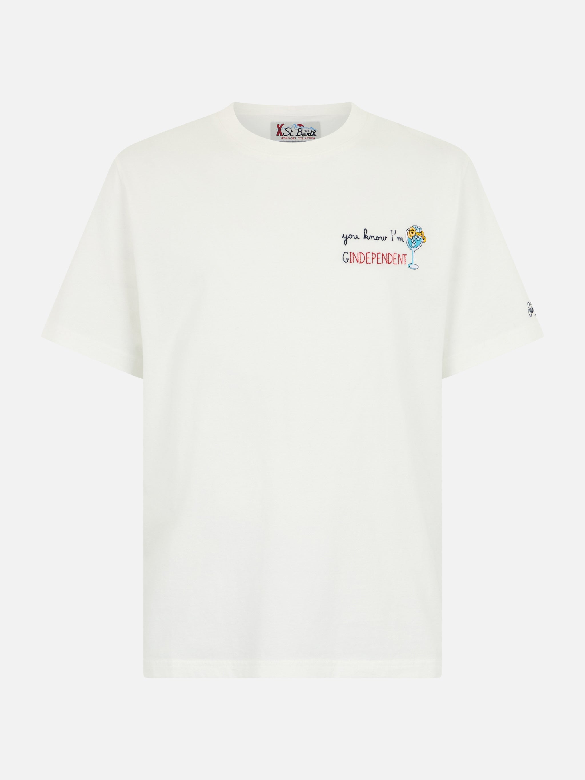 mc2-saint-barth-arnott-t-shirt-da-uomo-in-cotone-pesante-bianca-con-ricamo-you-k image 3