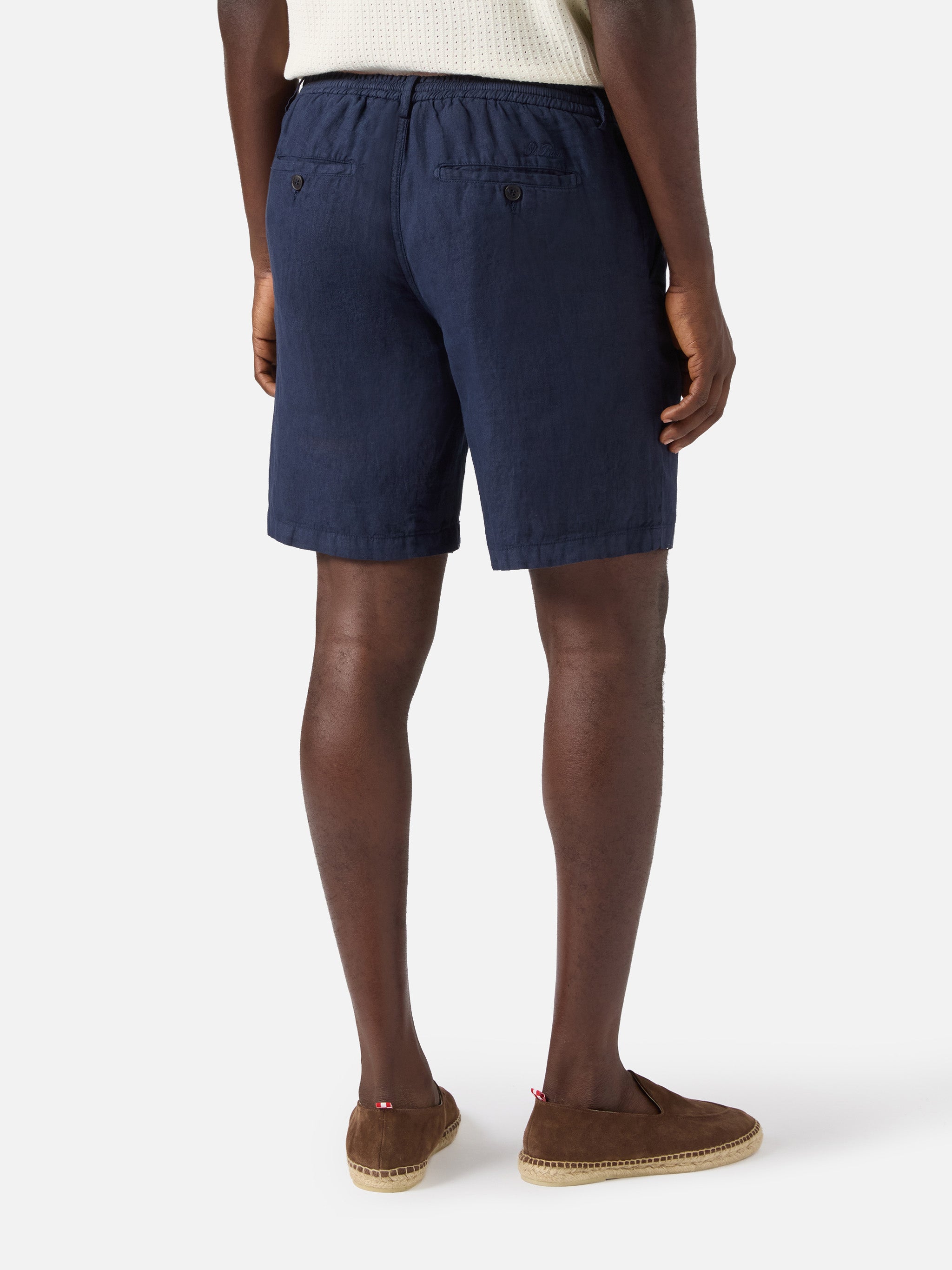 mc2-saint-barth-sebastian-bermuda-uomo-in-puro-lino-blu-navy image 2