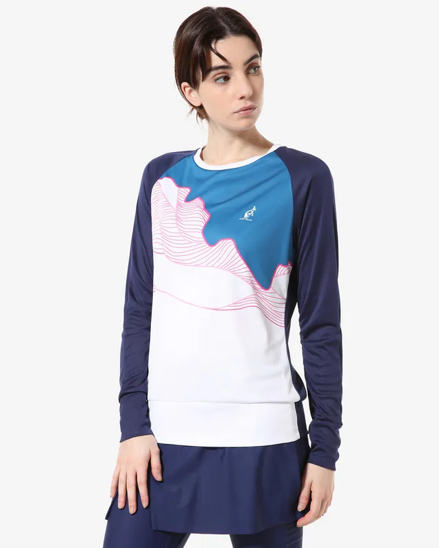 australian-ice-t-shirt-manica-lunga-tennis-blu-cosmo-performance image 1