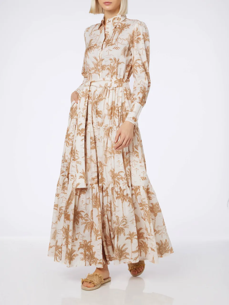 mc2-saint-barth-abito-lungo-jensen-in-cotone-con-stampa-toile-de-jouy image 1