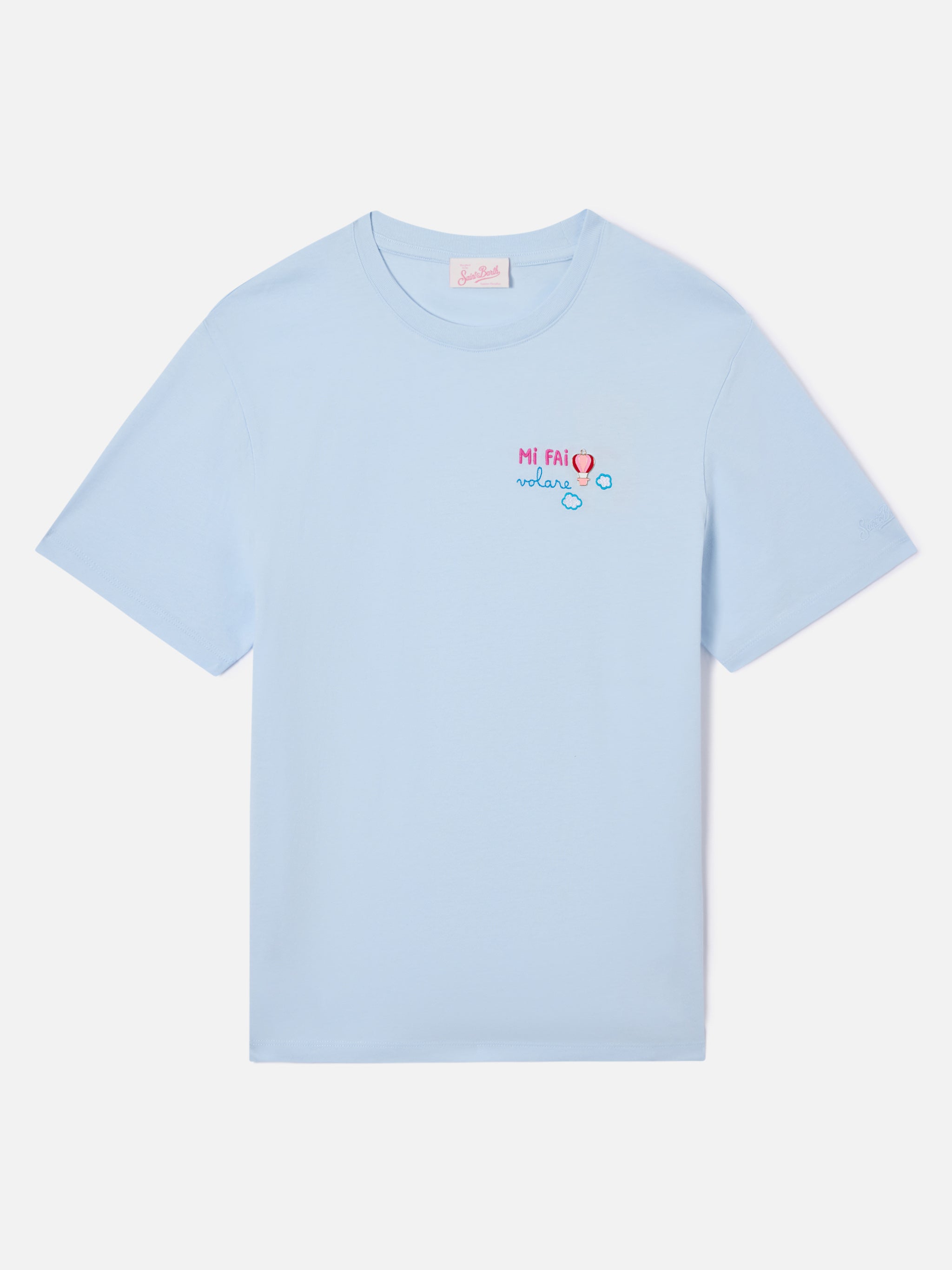 mc2-saint-barth-emilie-t-shirt-donna-cotone-azzurra-mi-fai-volare image 1