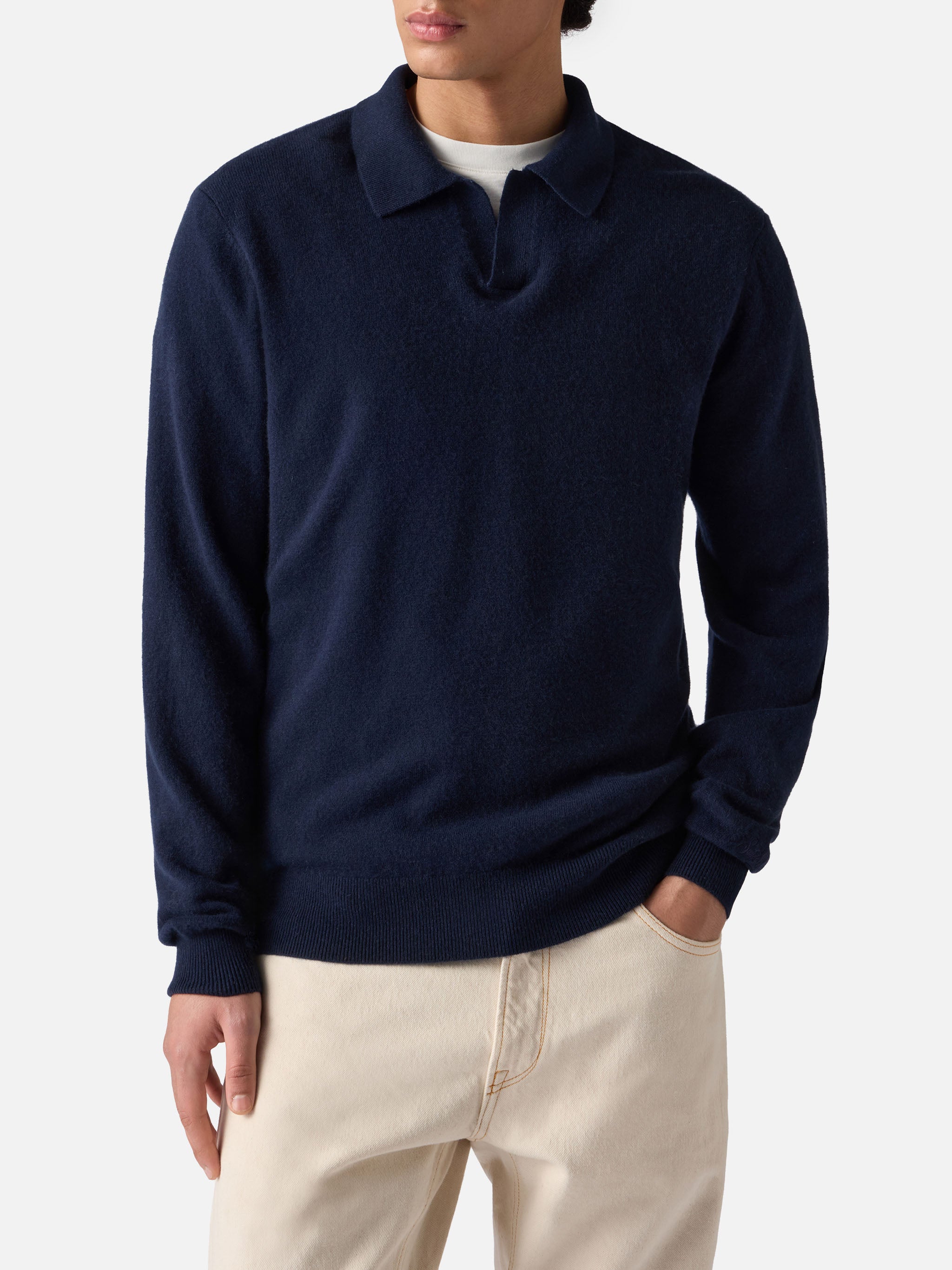 mc2-saint-barth-covent-polo-uomo-in-maglia-di-cashmere-blu-notte image 1