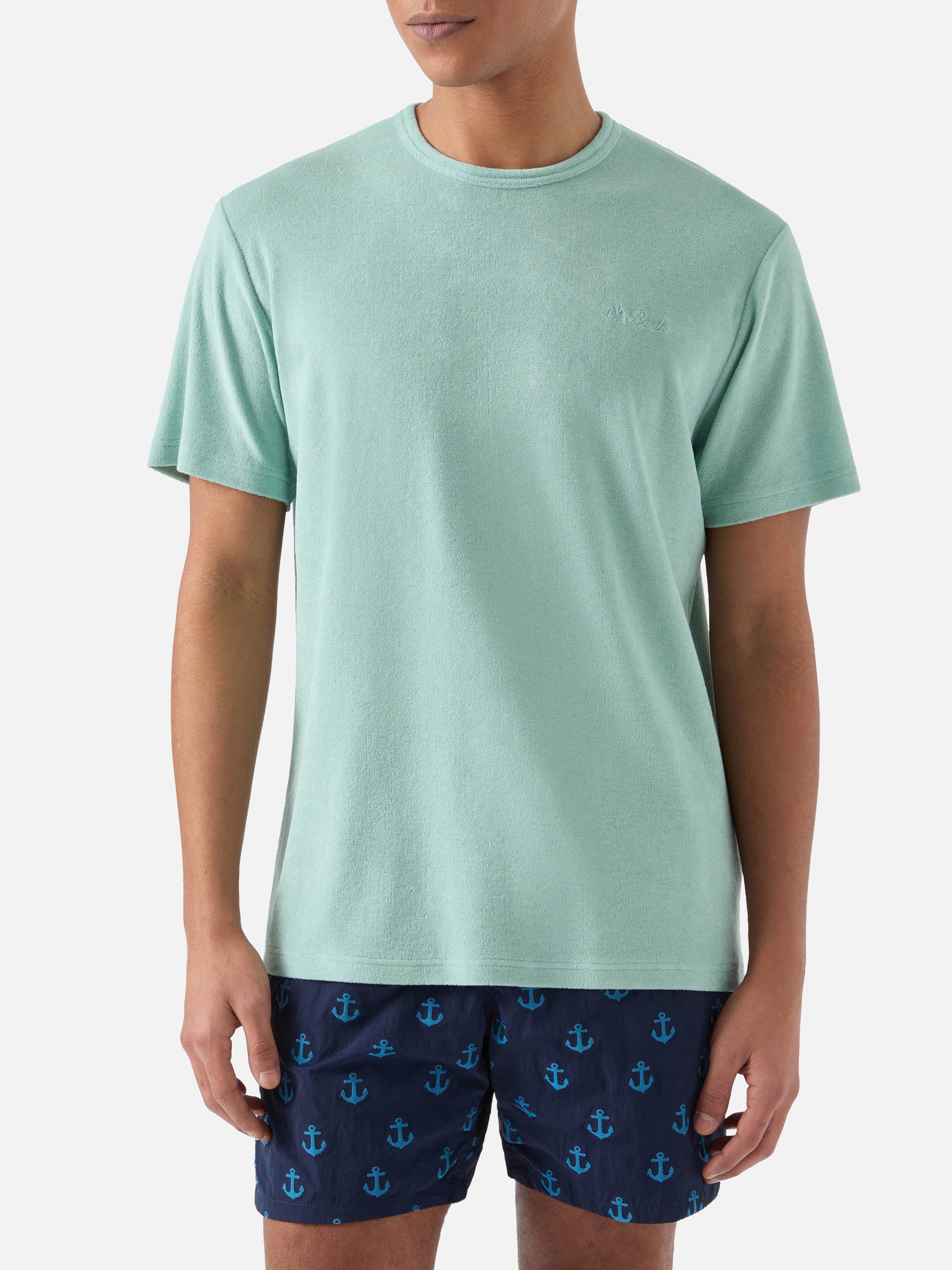 mc2-saint-barth-gary-t-shirt-uomo-cotone-spugna-verde-ricamo-logo image 2