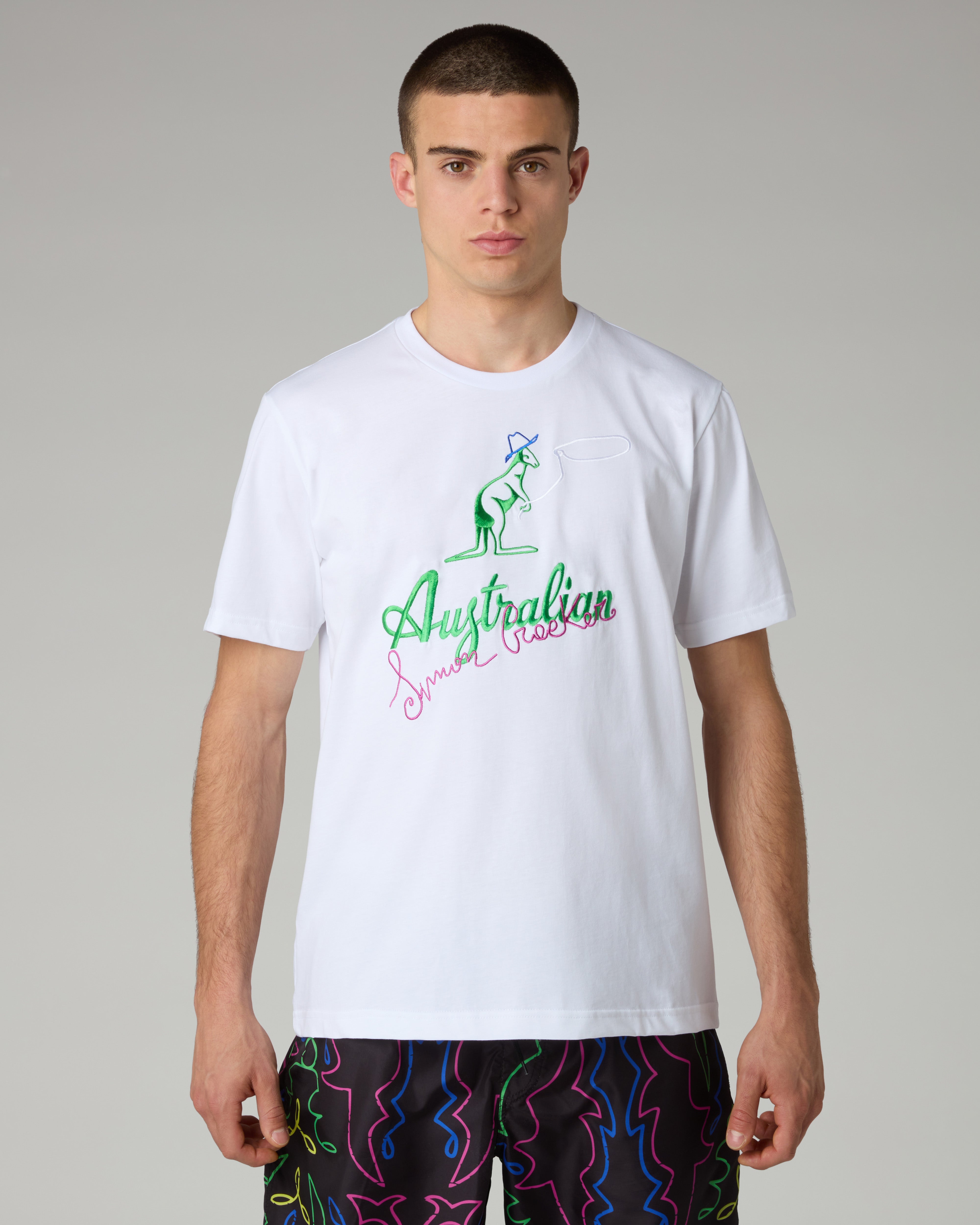 australian-cow-kangoo-t-shirt-simon-cracker-x-australian-t-shirt-in-cotone-bianc image 1