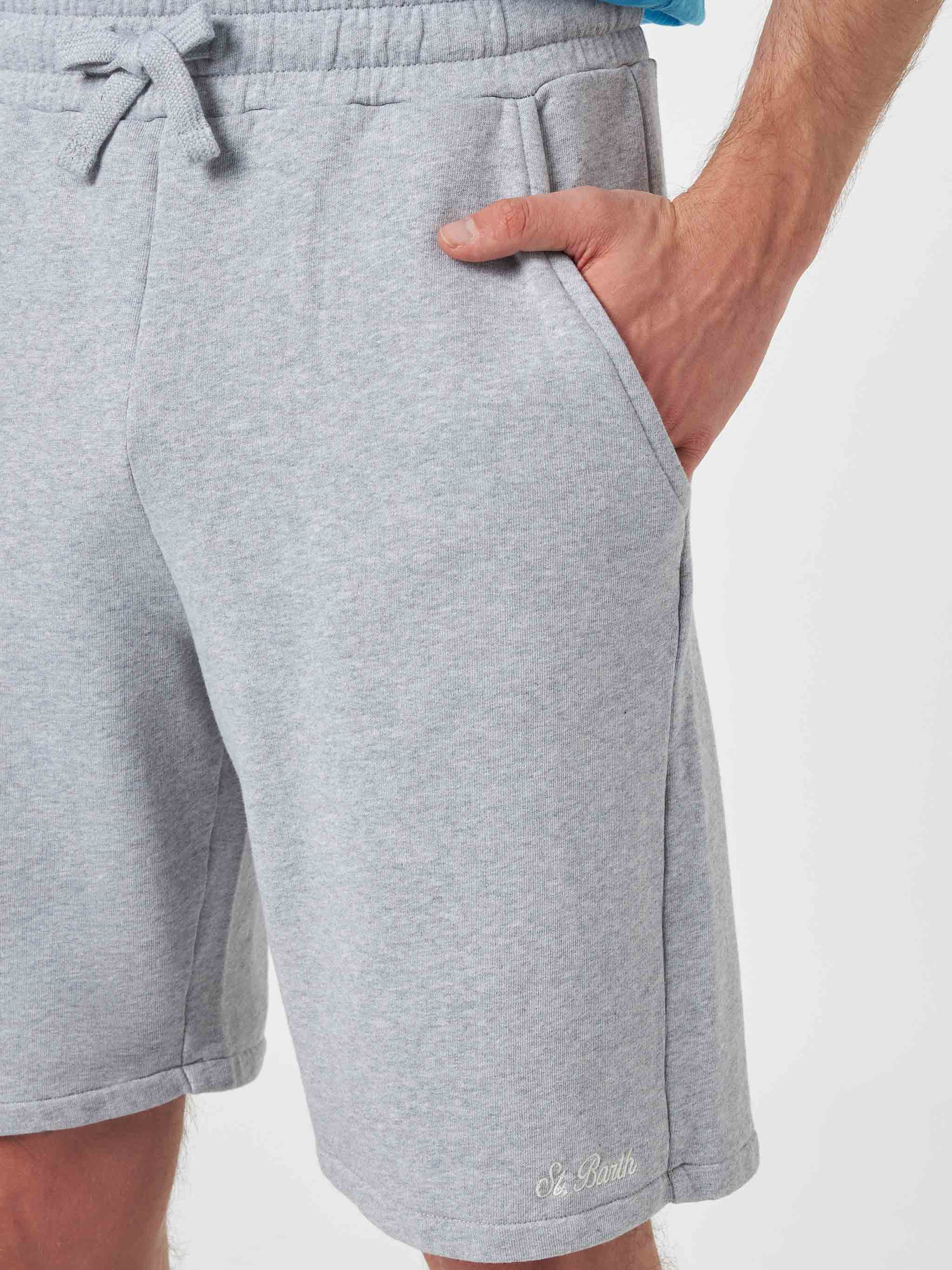 bermuda-mc2-saint-barth-randle-in-felpa-di-cotone-grigio-melange image 3