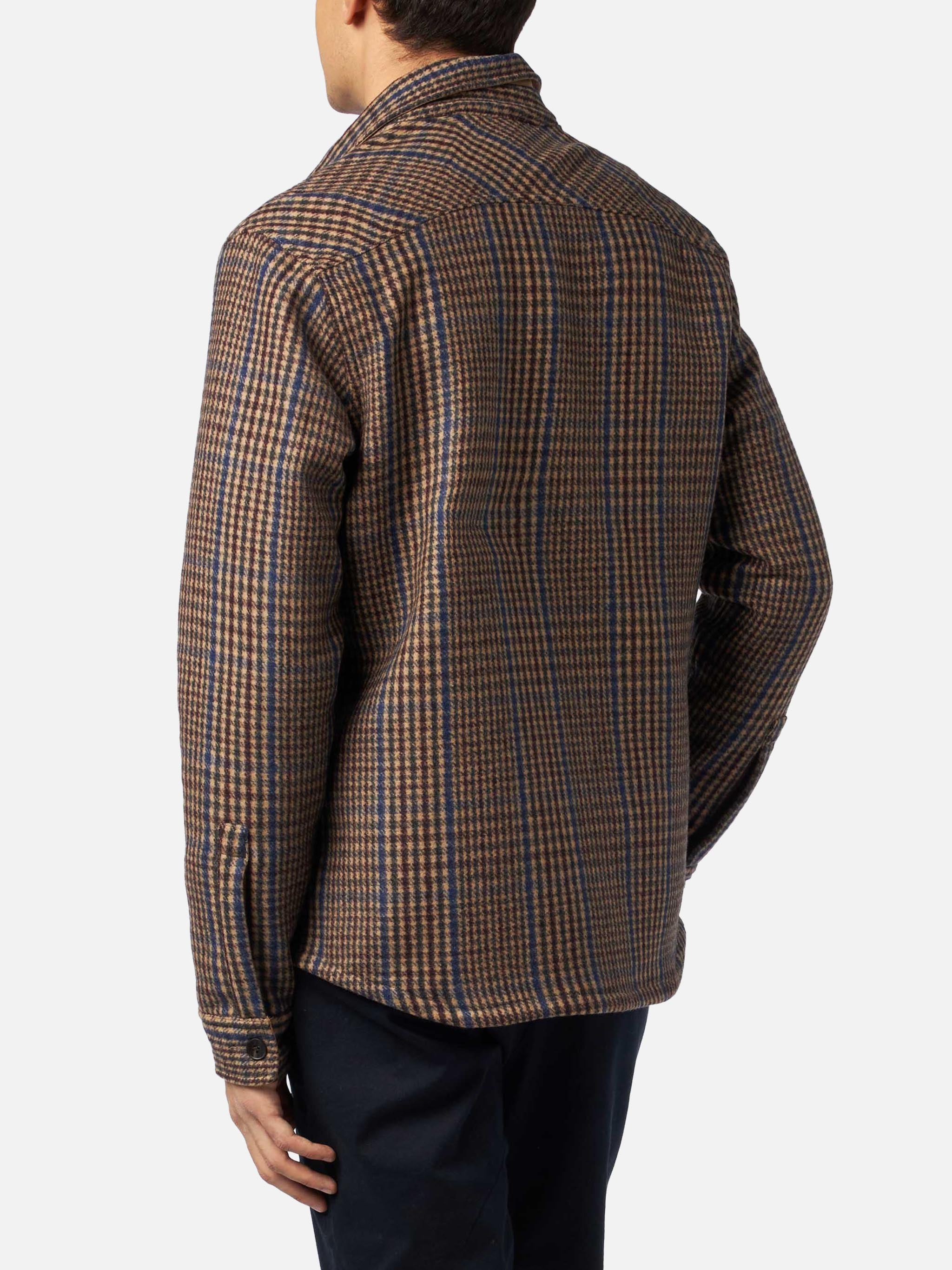 mc2-saint-barth-burton-camicia-overshirt-principe-di-galles-marrone image 3