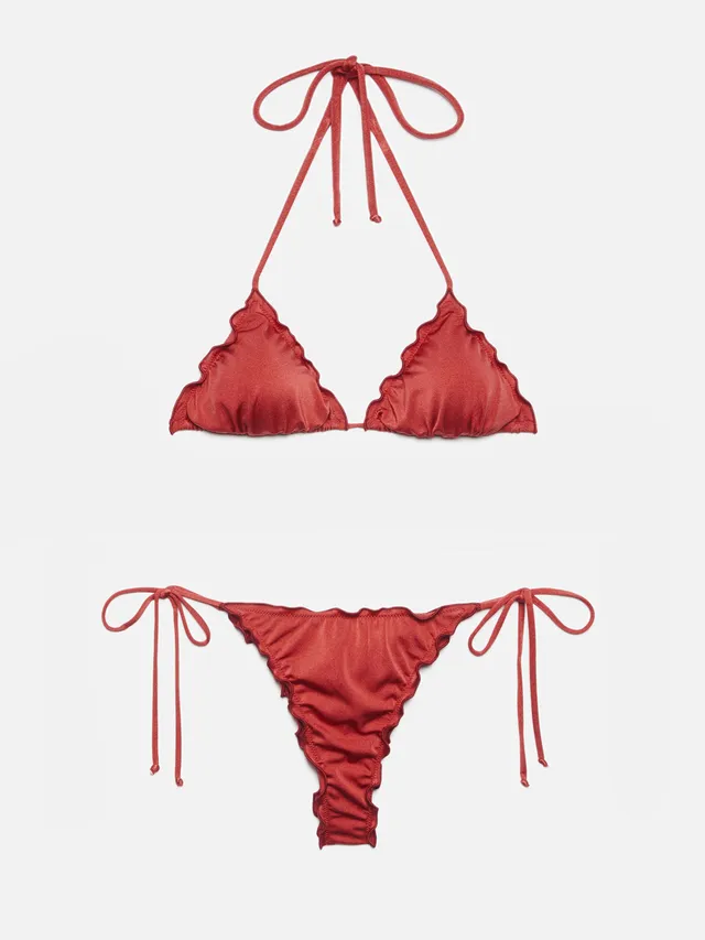mc2-saint-barth-bikini-classico-a-triangolo-in-shimmer-rosso-mattone-sagittarius image 1