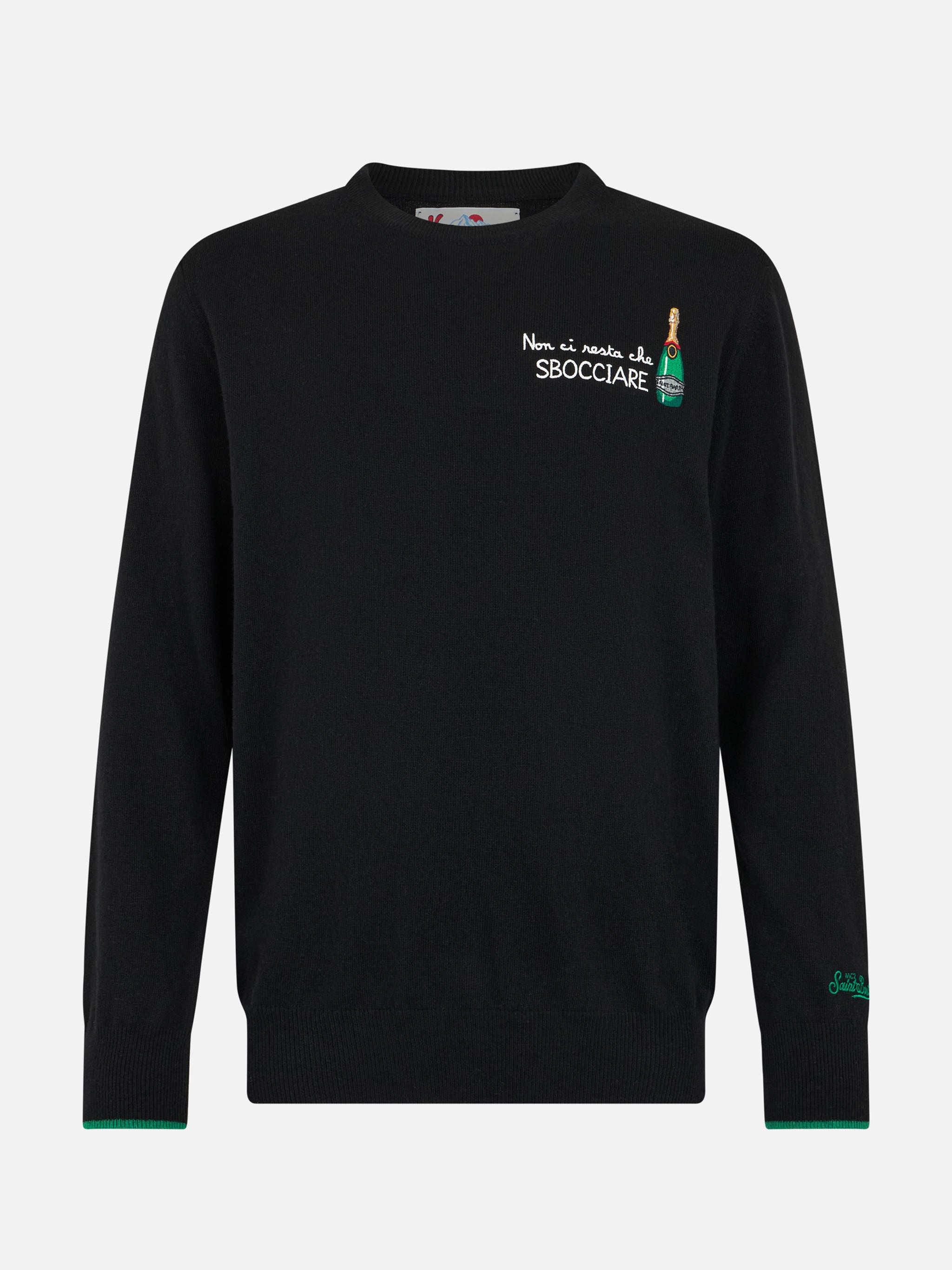 mc2-saint-barth-maglione-heron-girocollo-uomo-nero-con-ricamo image 3