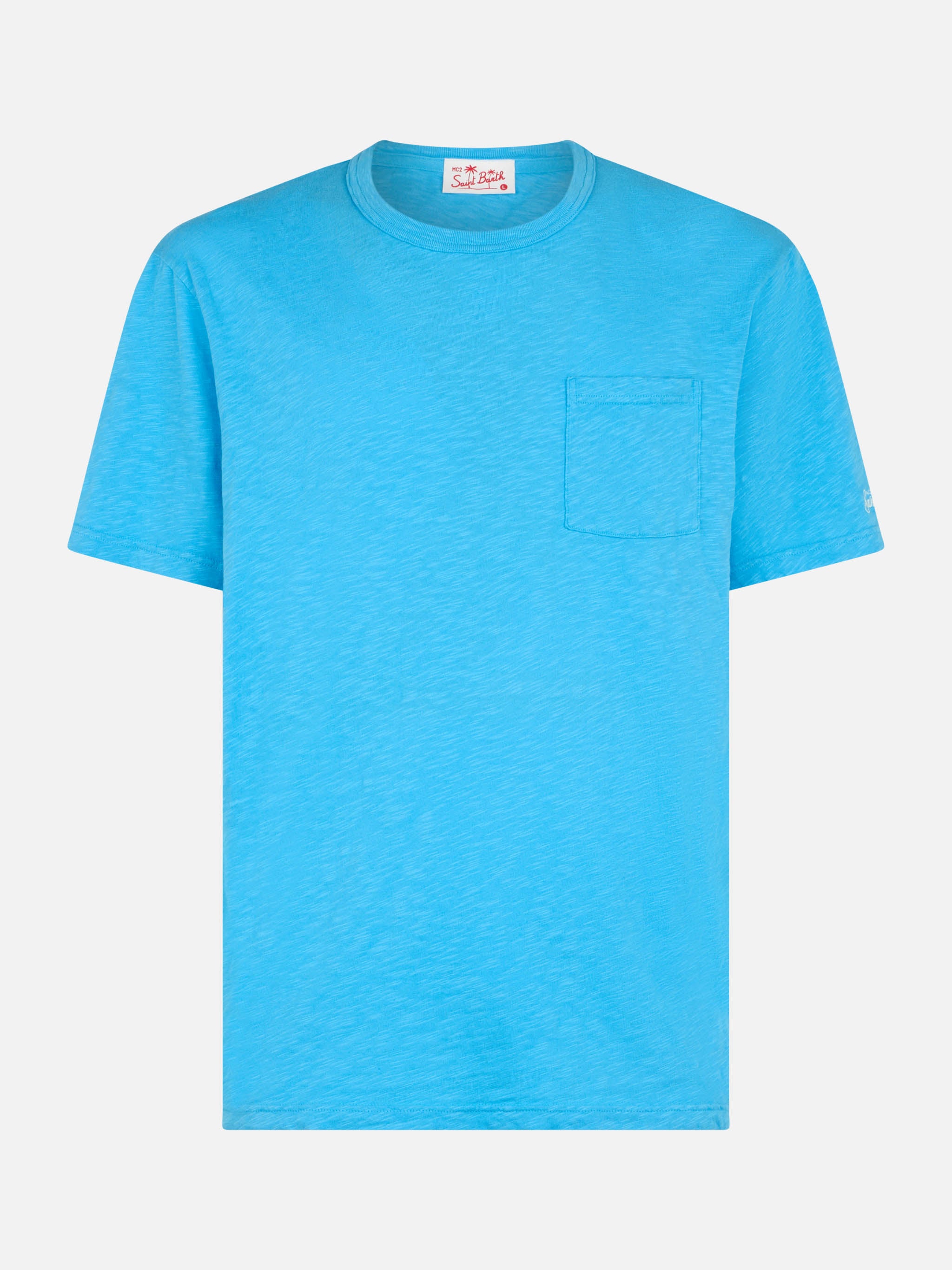 mc2-saint-barth-t-shirt-president-in-cotone-fiammato-bluette-da-uomo-con-ricamo image 1