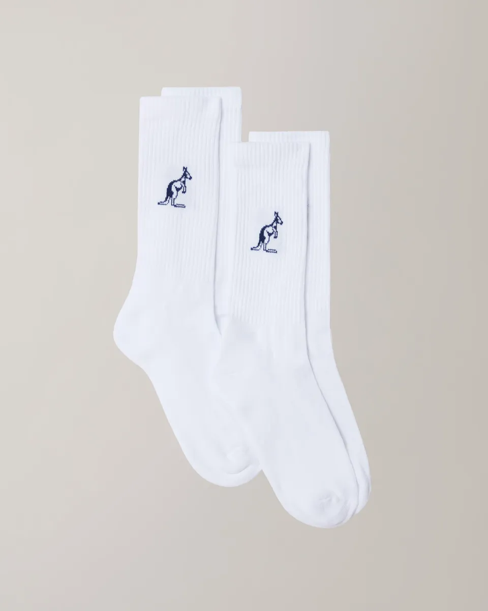 australian-bi-pack-calze-cotone-bianche-logo image 1