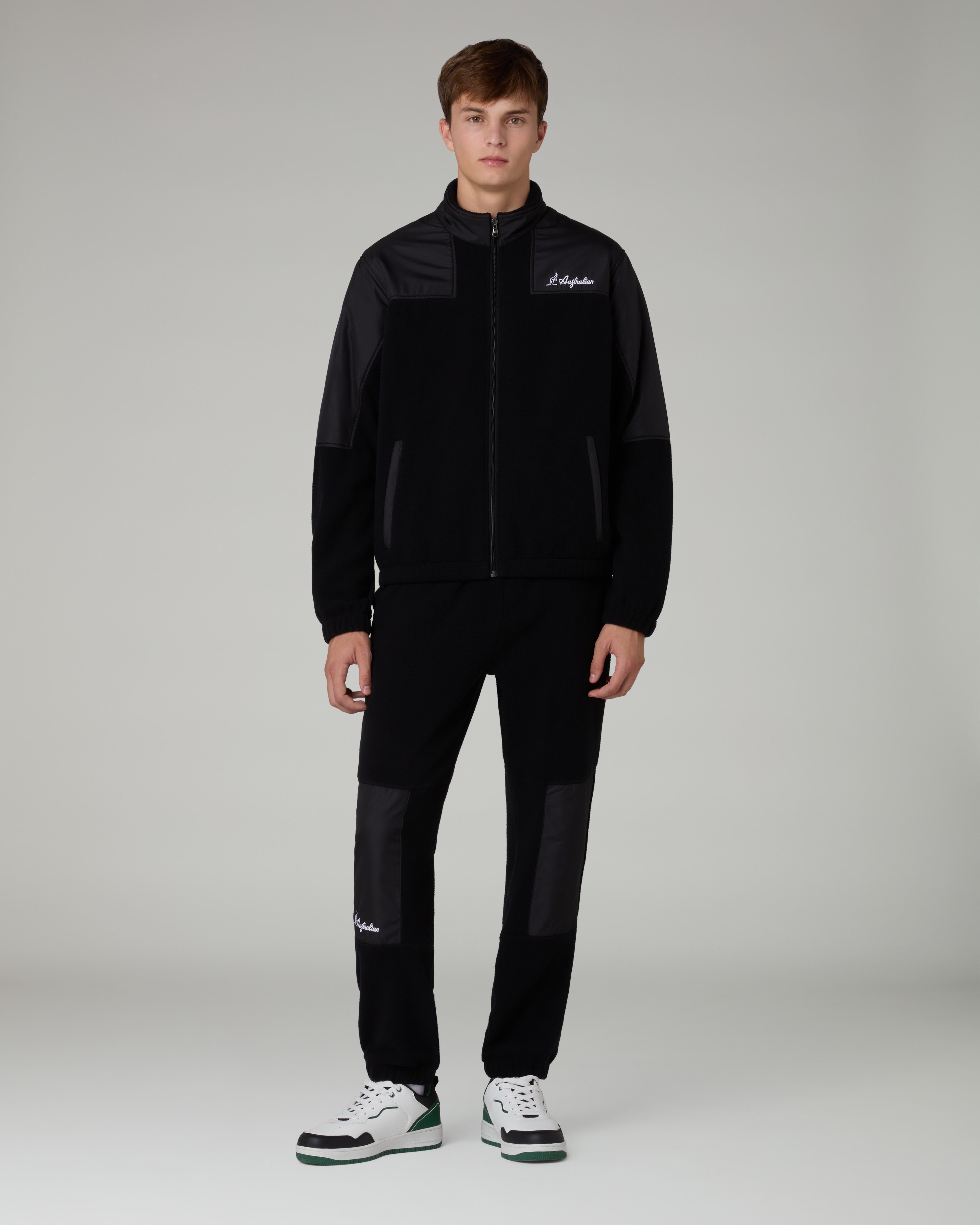 australian-color-block-tracksuit-tuta-in-pile-nera-con-inserti-brice image 1