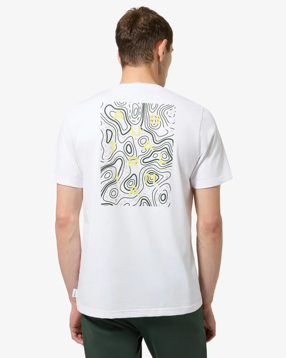 australian-topographic-t-shirt-maglia-cotone-bianca-regular-fit image 1