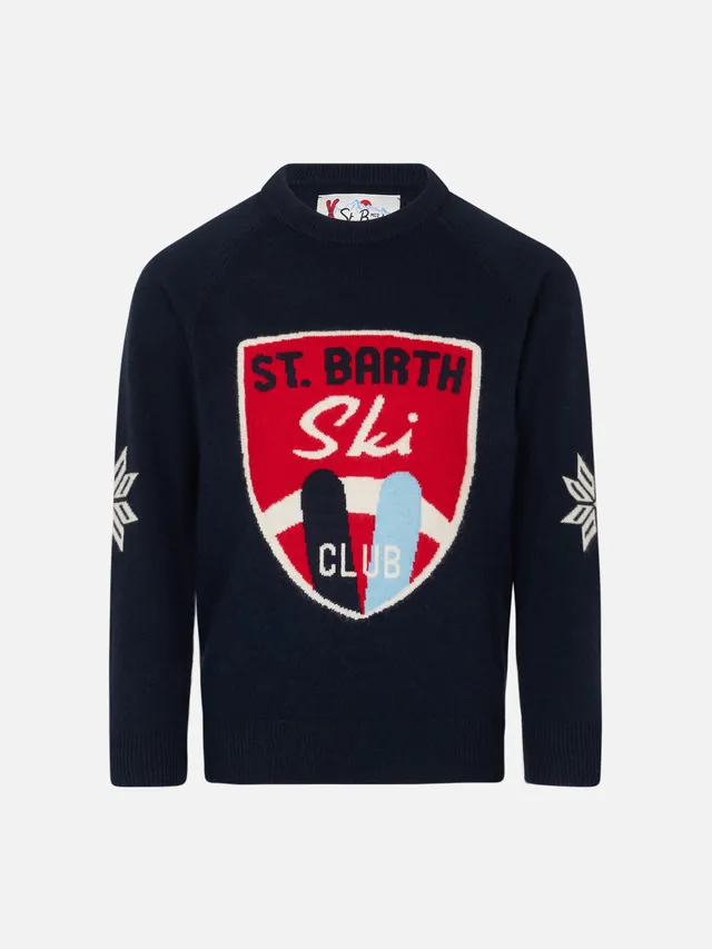 mc2-saint-barth-dou-maglione-girocollo-bambino-st-barth-ski-club-blu image 1