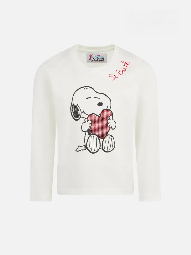mc2-saint-barth-t-shirt-bambina-cotone-pesante-bianca-snoopy-strass-edizione-spe image 1