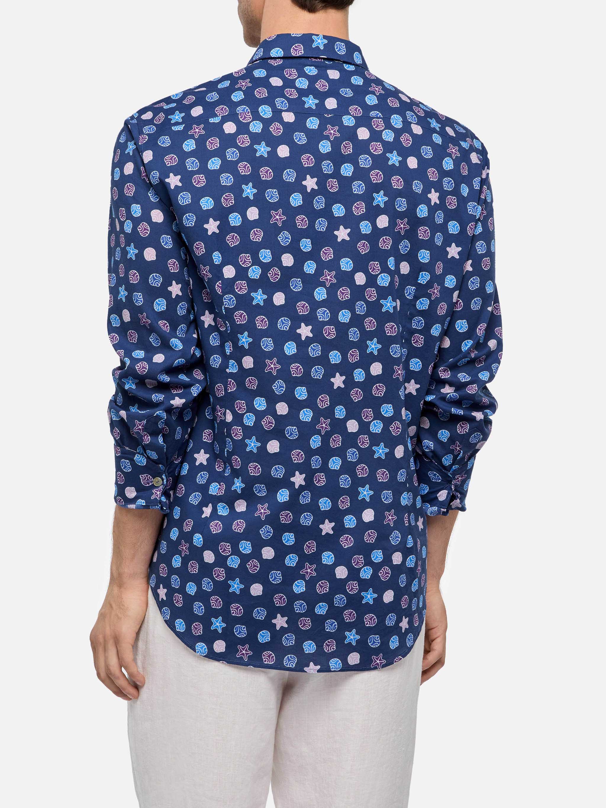 mc2-saint-barth-sikelia-camicia-uomo-blu-in-mussola-di-cotone-stampa-etnica image 3