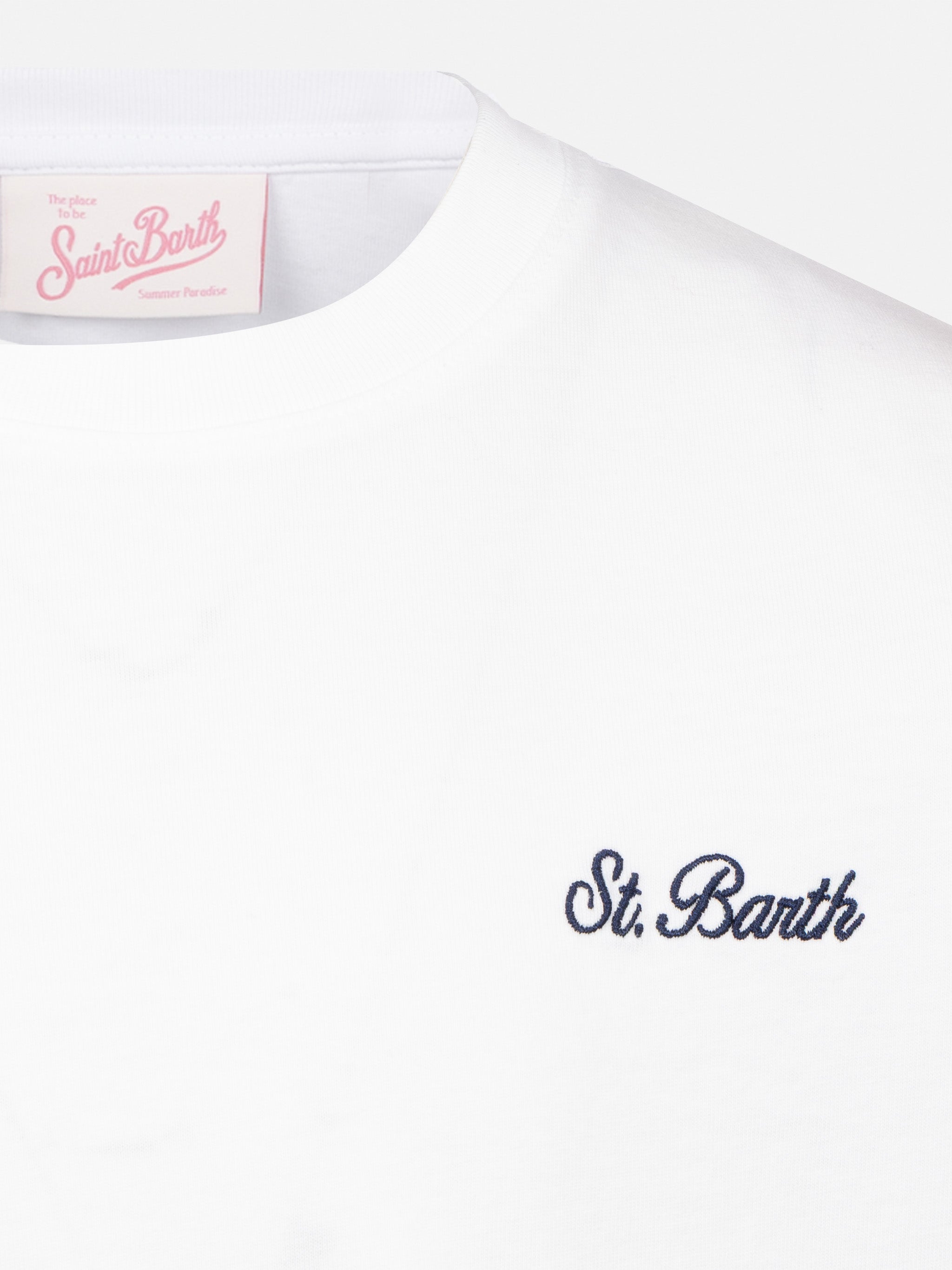 mc2-saint-barth-dover-t-shirt-bambino-cotone-bianco-ricamo-st-barth image 2