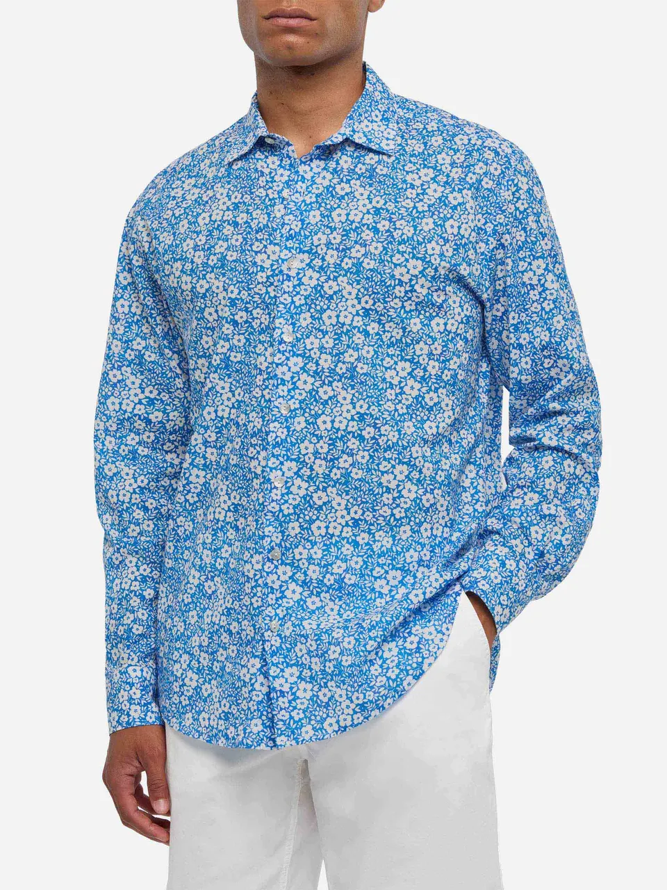 mc2-saint-barth-sikelia-camicia-uomo-mussola-cotone-fiori-azzurra image 1