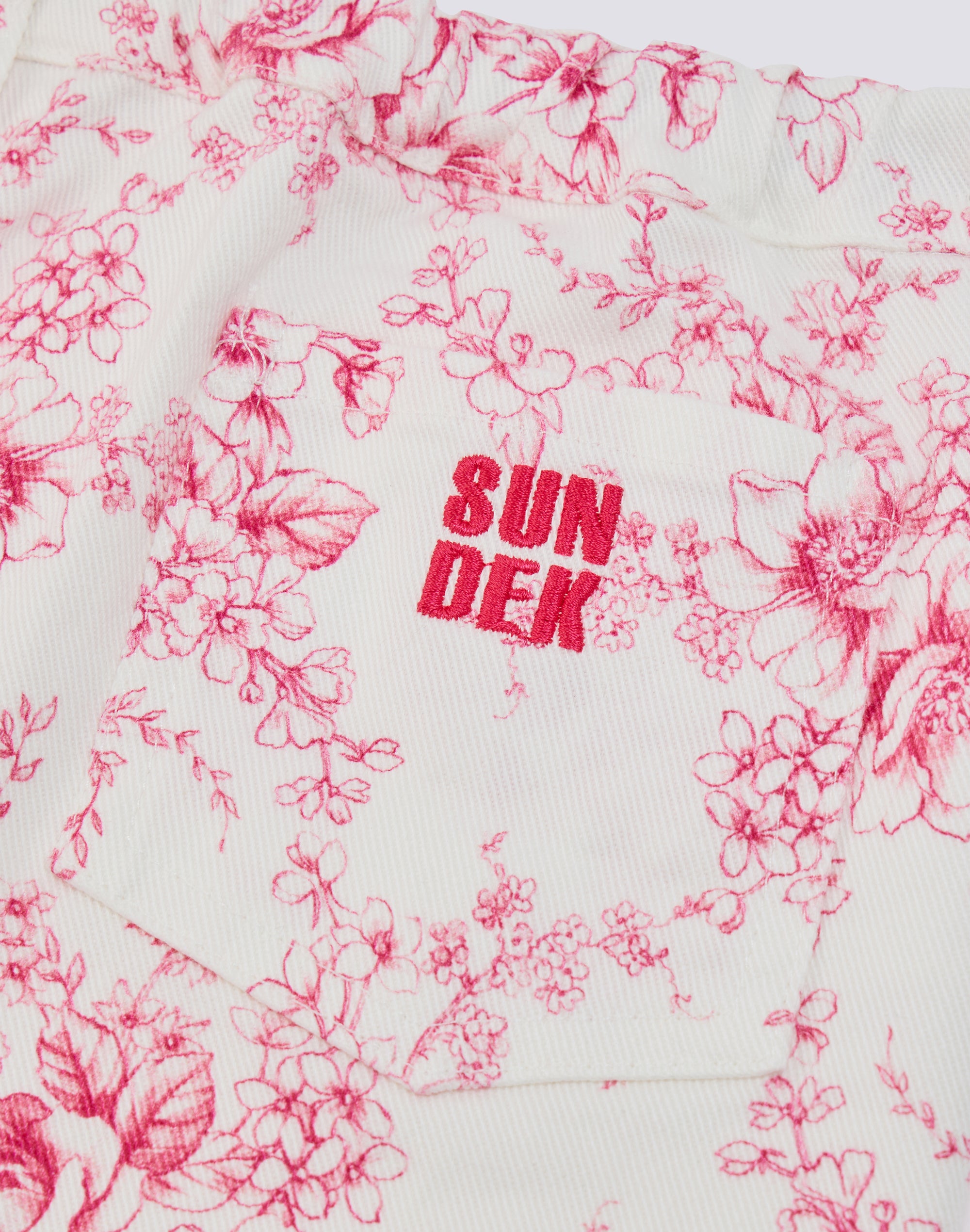 sundek-shorts-bambina-taglio-vivo-bull-cotone-stampa-rose-de-joie image 3