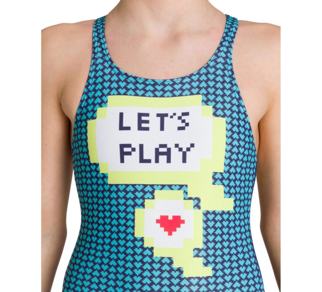 arena-g-let-s-play-jr-v-back-one-piece-costume-intero-bambina-navy-soft-green-6- image 5