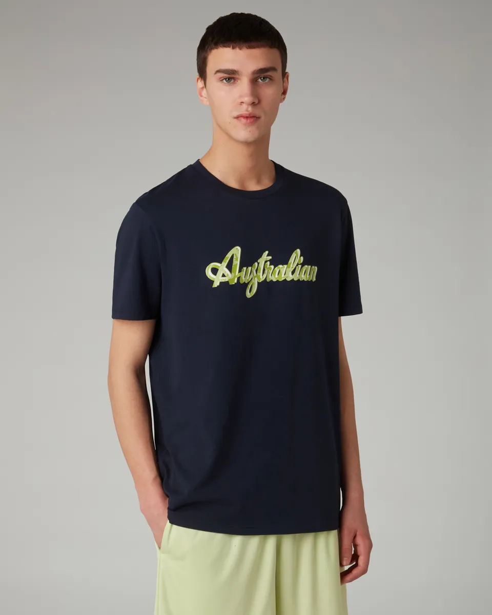 australian-logo-ripple-t-shirt-in-cotone-blu-navy-regular image 1