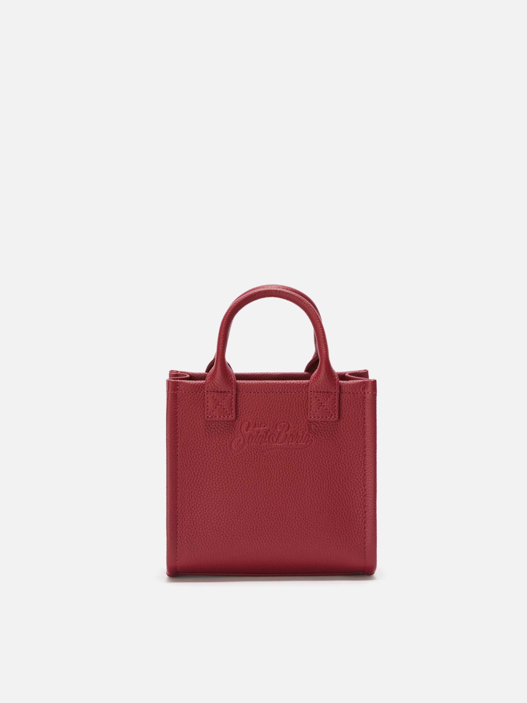 mc2-saint-barth-vanity-bag-mini-borsa-bordeaux-pelle-martellata image 4