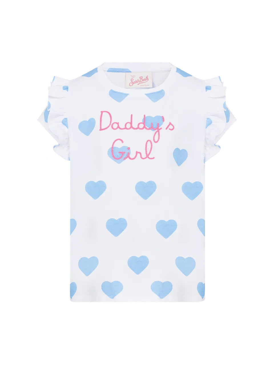 mc2-saint-barth-baby-t-shirt-cotone-bambina-volant-daddy-s-girl-bianca image 1