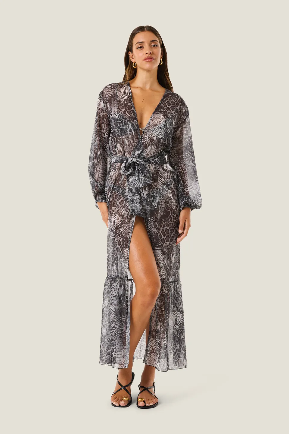 4giveness-kimono-lungo-animalier-resort-donna-cover-up image 1