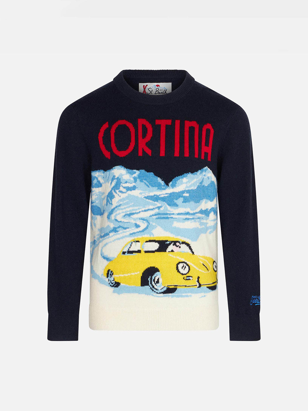 mc2-saint-barth-dou0006-maglione-bambino-blu-navy-jacquard-cortina image 1