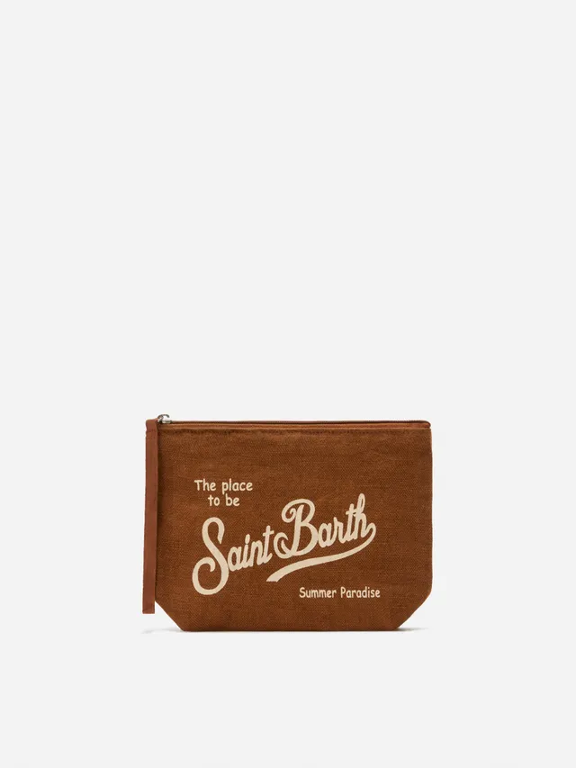 mc2-saint-barth-aline-pochette-lino-marrone-23x15-5x7-cm image 1