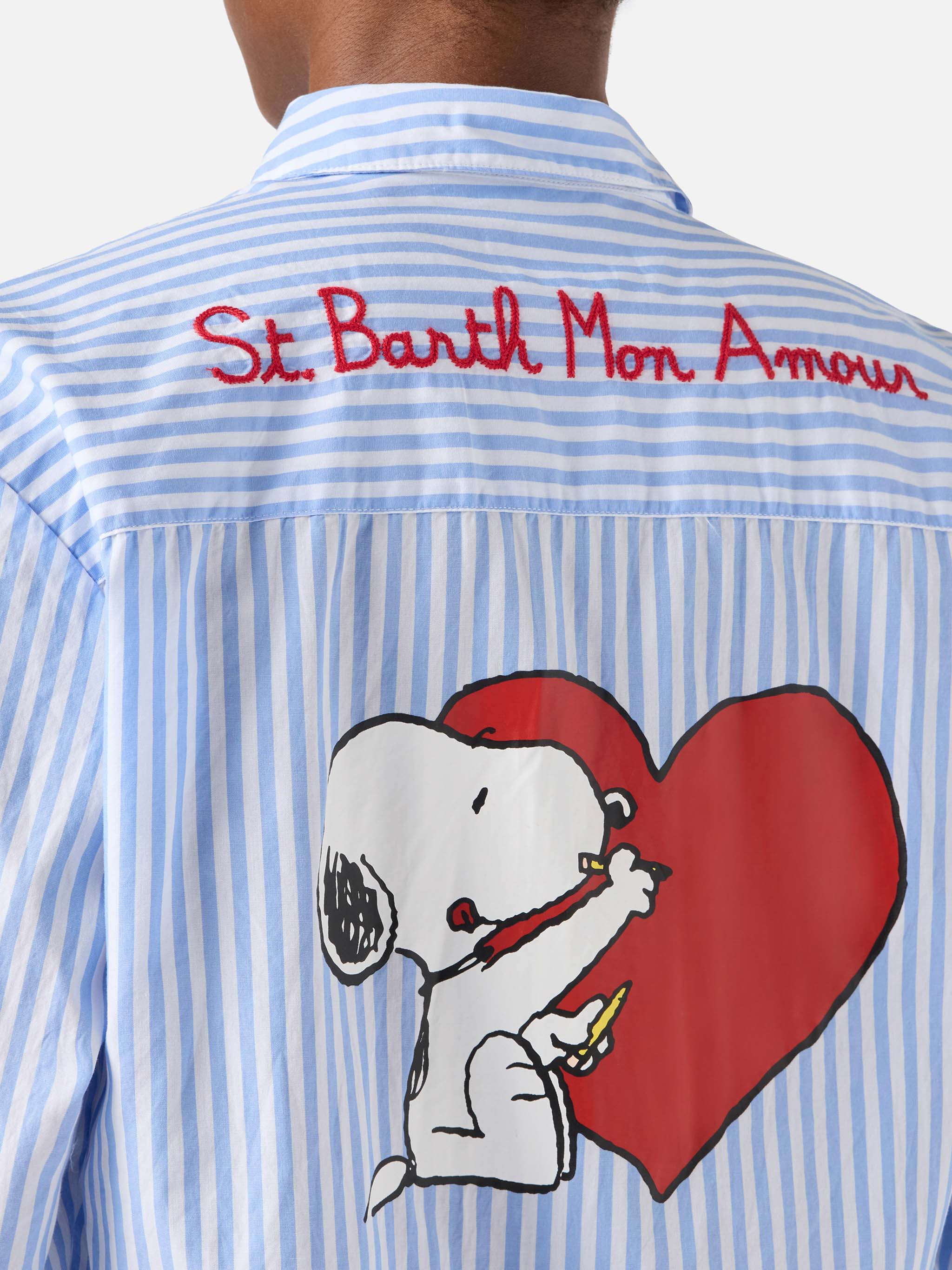 mc2-saint-barth-camicia-brigitte-a-righe-azzurre-con-stampa-snoopy-special-editi image 3