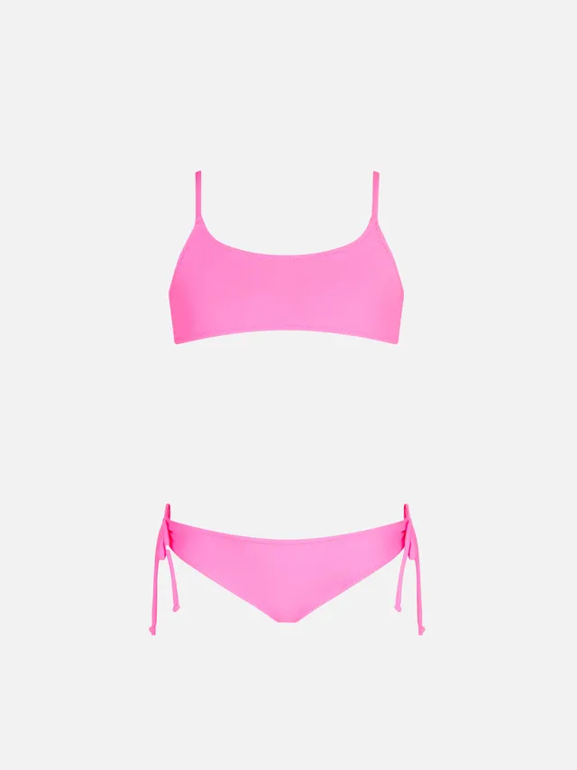 mc2-saint-barth-bralette-bikini-bambina-rosa-fluo-con-laccetti image 1