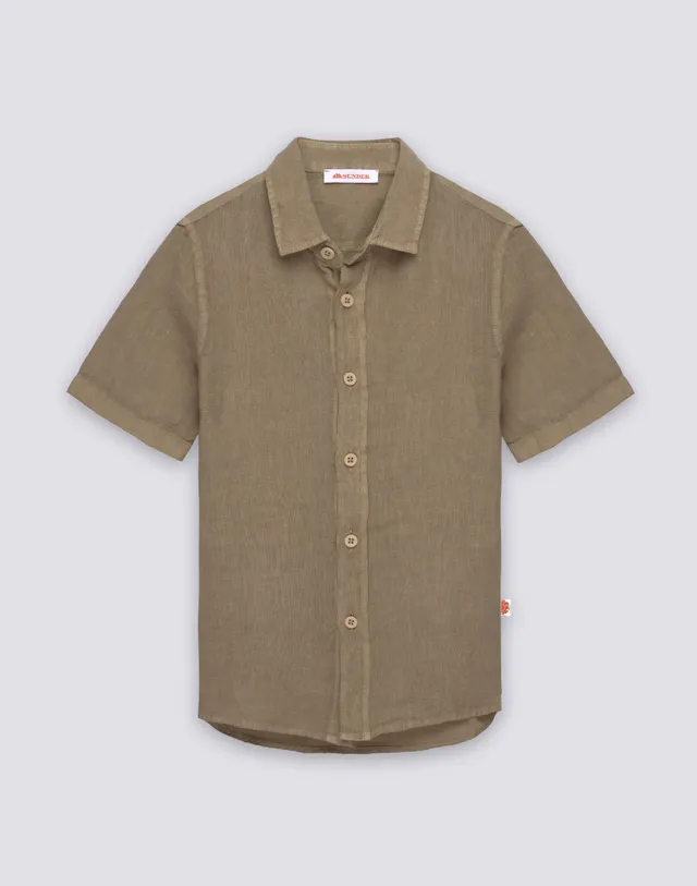 sundek-b814shli5tc-camicia-bambino-in-lino-a-manica-corta-tinto-capo image 1