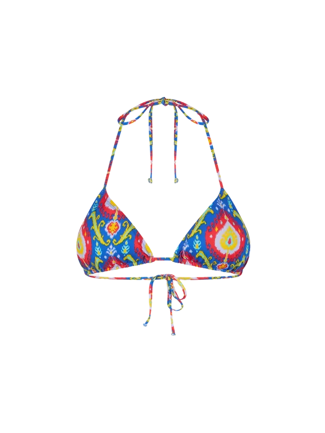 mc2-saint-barth-leah-top-bikini-triangolo-ikat-multicolor-blu image 1